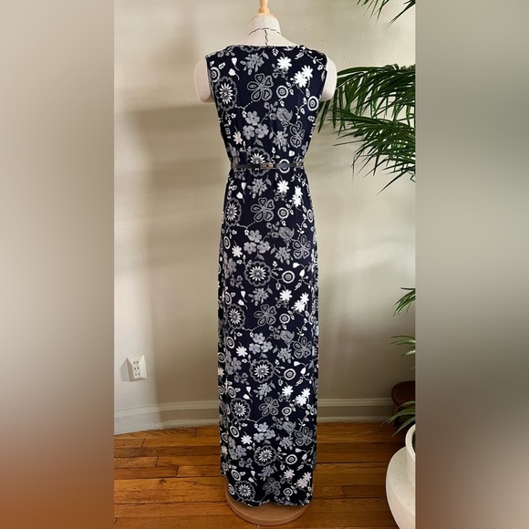 Espresso Navy & White Floral Maxi Dress - Size L - Picture 8 of 10